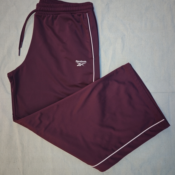Reebok Pants - Reebok Identity Vector Tricot Track Pants Women’s XL Burgundy Athletic Joggers